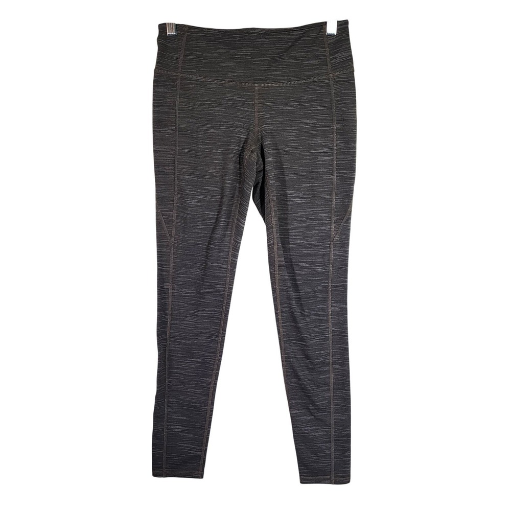 Athleta M Chaturanga Leggings Yoga Pants Space Dye Gray Stretch Gym Workout